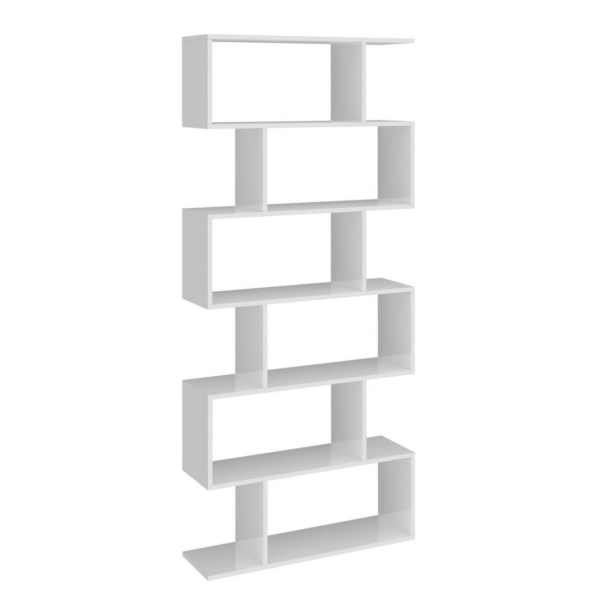 Libreria Athena Design 80x25xH192 cm Bianco Lucido