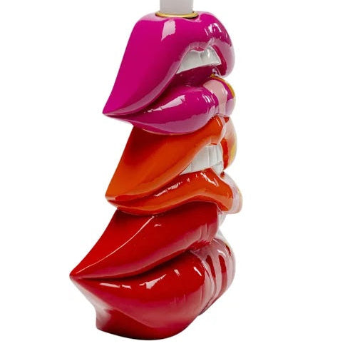 Portacandela Decorativo Labbra Lips Multicolor Design Pop In Poliresina
