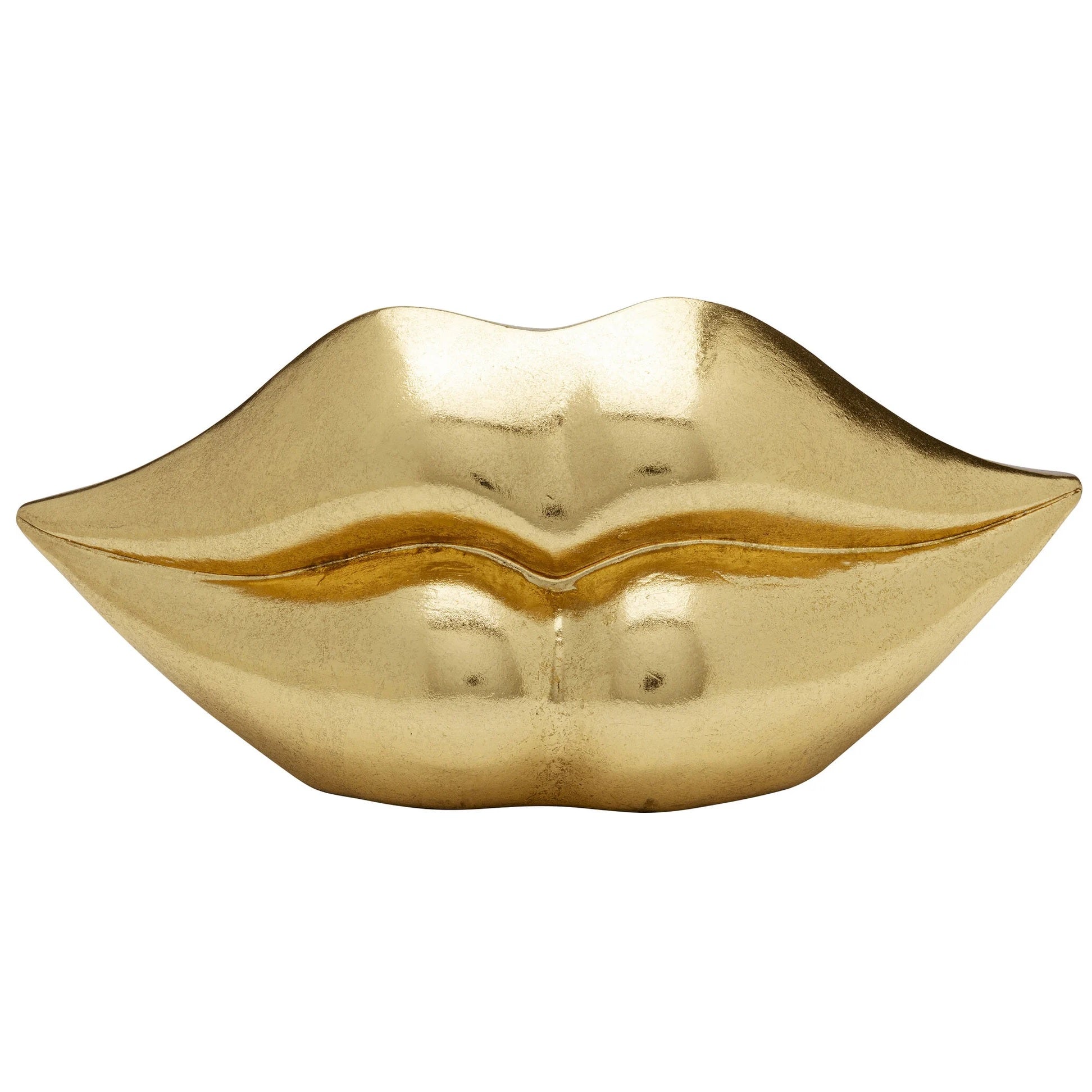 Salvadanaio Labbra Oro 13 cm Decorazione Glamour di Design