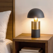 Lampada da Tavolo Tanev Lis Azzurro Marino e Oro in Metallo 31x31x40 CM