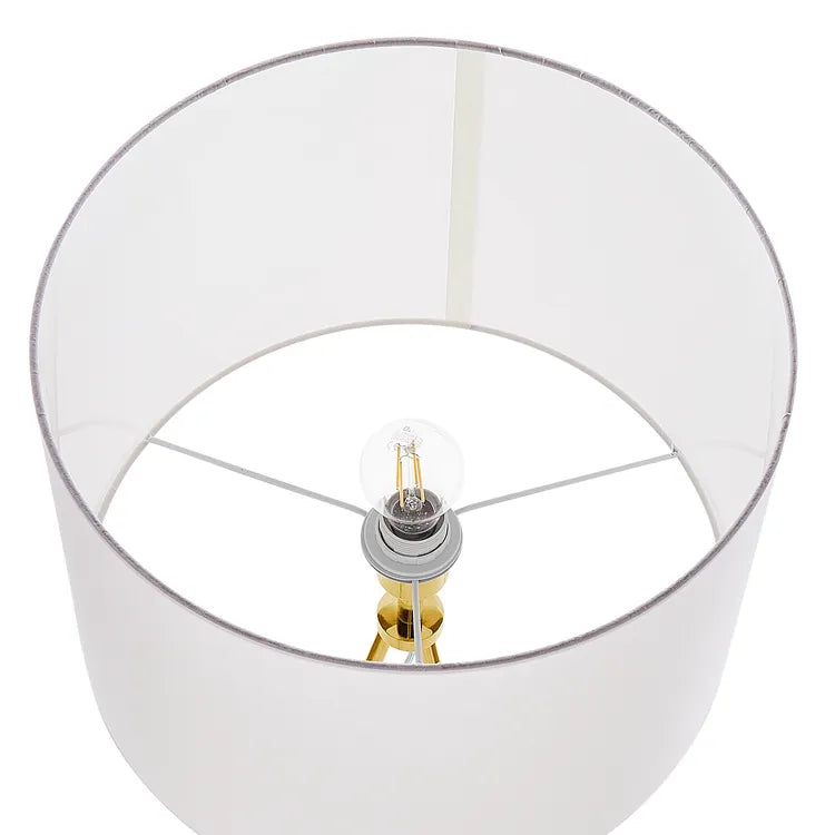 Lampada da Terra Cara A4001-GLD Bianco e Oro H159 cm con Struttura a Treppiede