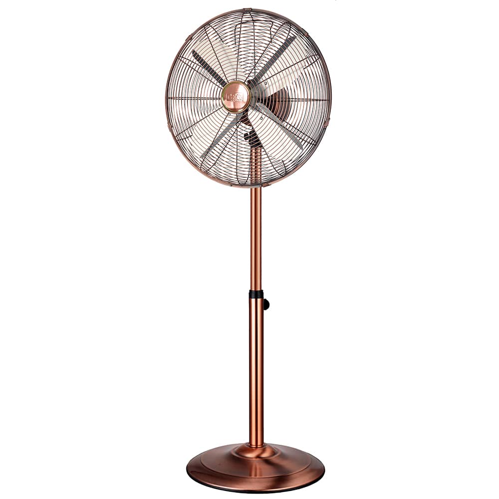 Ventilatore da Terra Rame 45 cm 60W in Metallo 3 Velocità