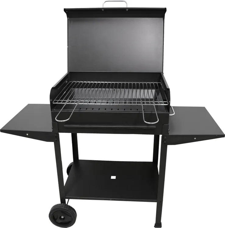 Barbecue a Carbone Polifemo 60x40 cm con Coperchio e Ripiani Laterali