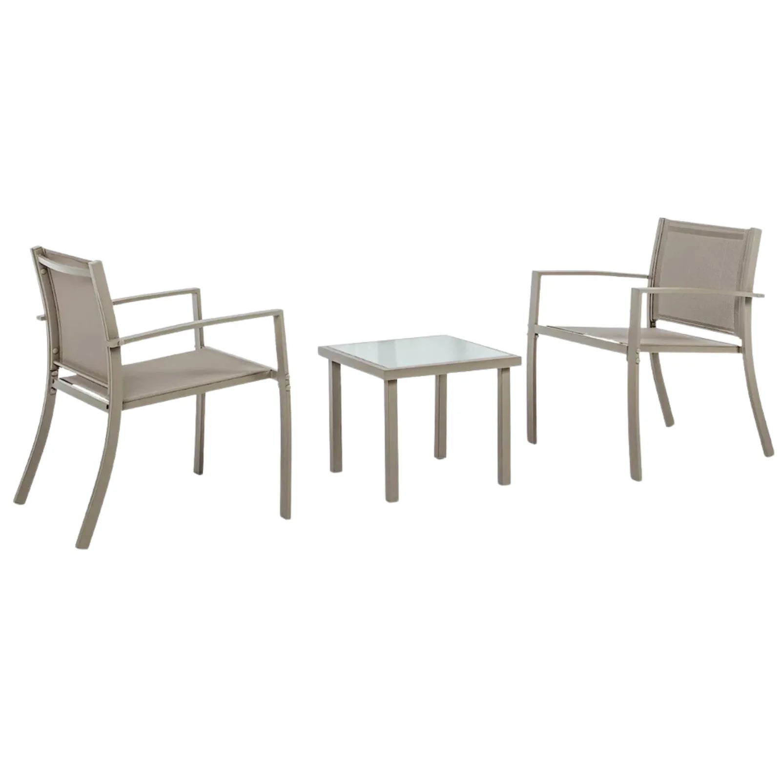Set Salotto da Giardino 3 Pezzi Havana Acciaio Taupe/Marrone