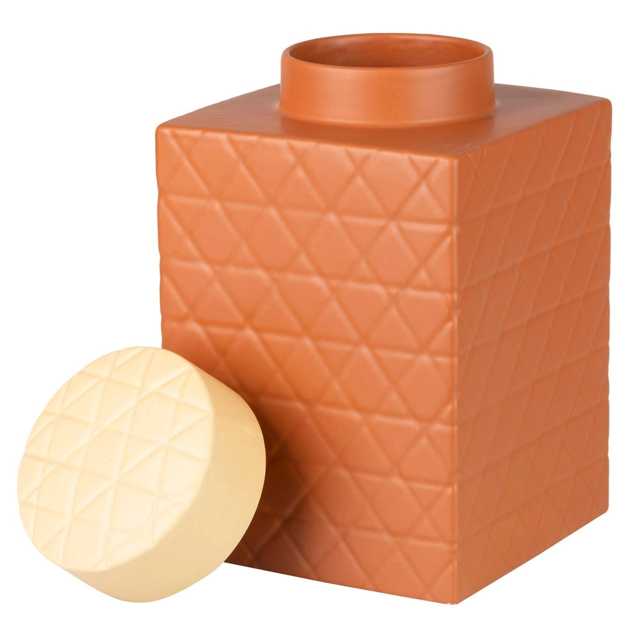 Barattolo in Ceramica Arancione Mate 16x16x26 cm
