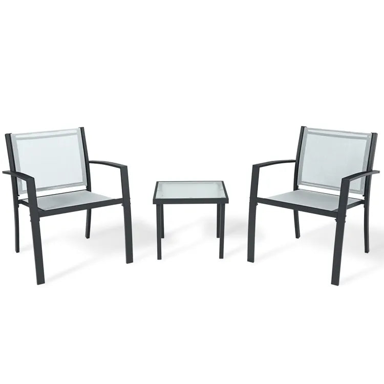 Set Salotto da Giardino 3 Pezzi Havana Acciaio Antracite/Grigio