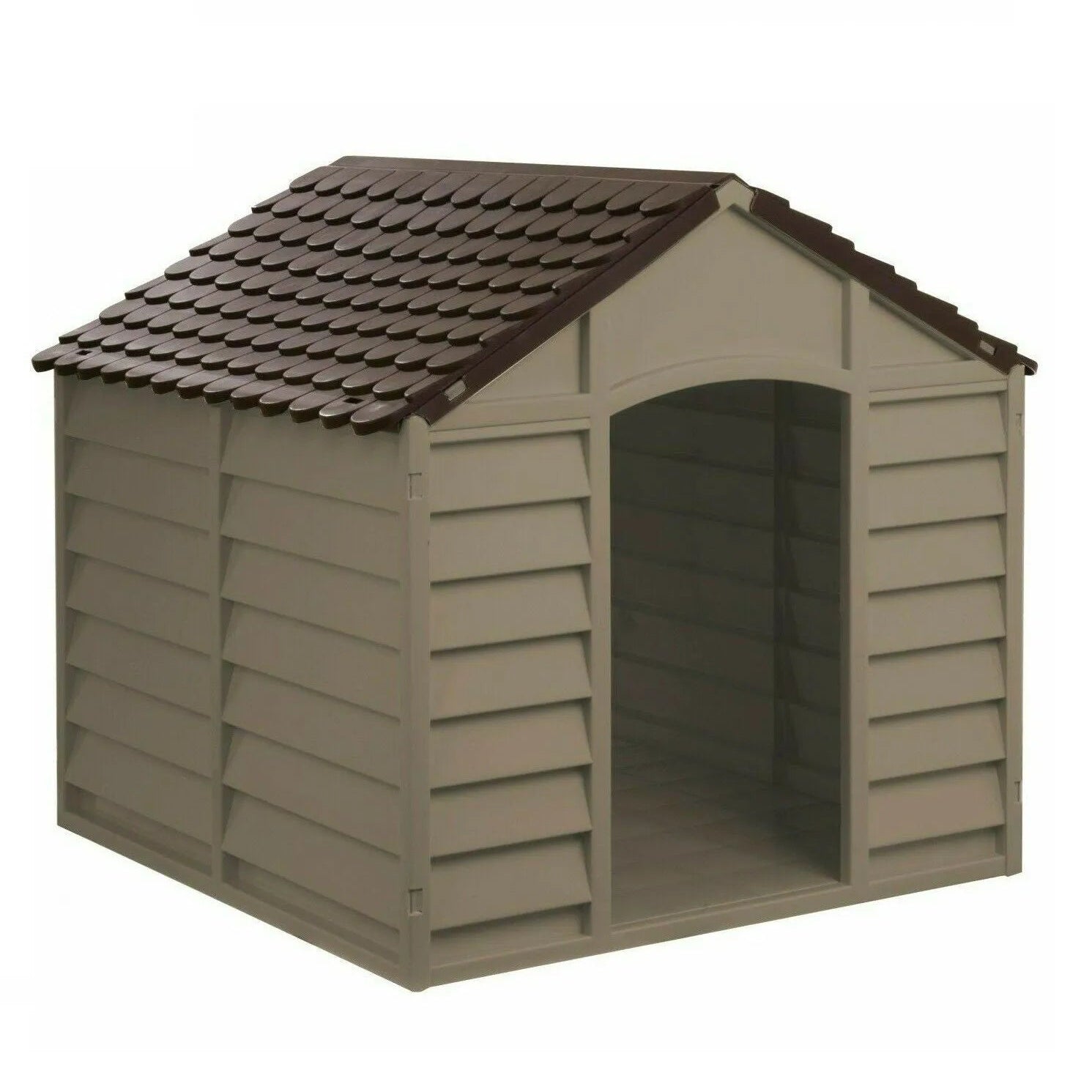 Cuccia per Cani in Resina Beige Marrone 72x72x68 cm