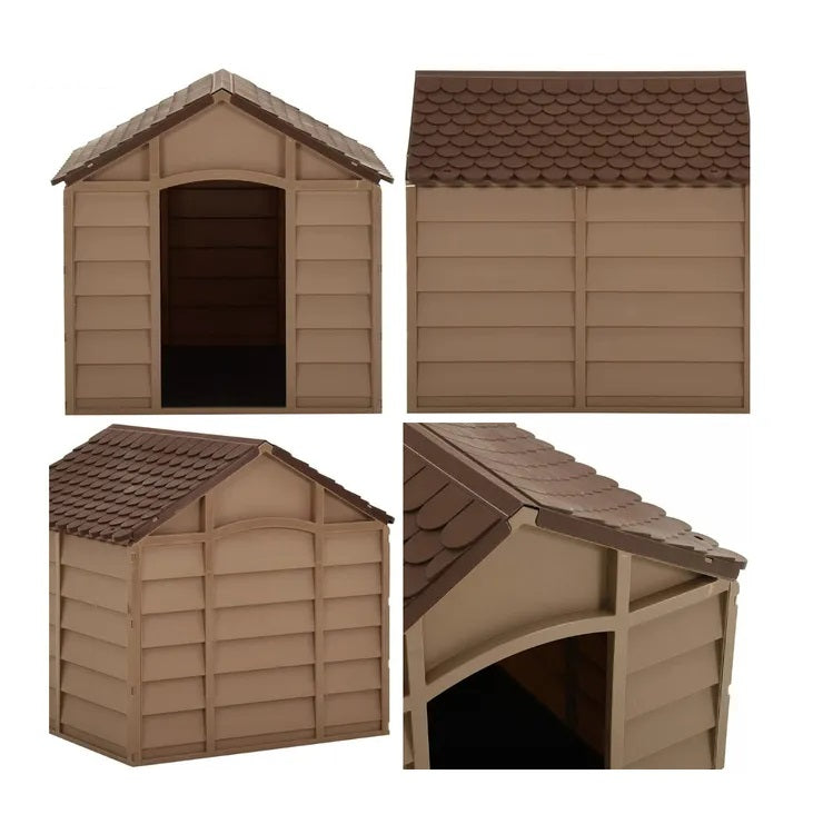Cuccia per Cani in Resina Beige Marrone 72x72x68 cm