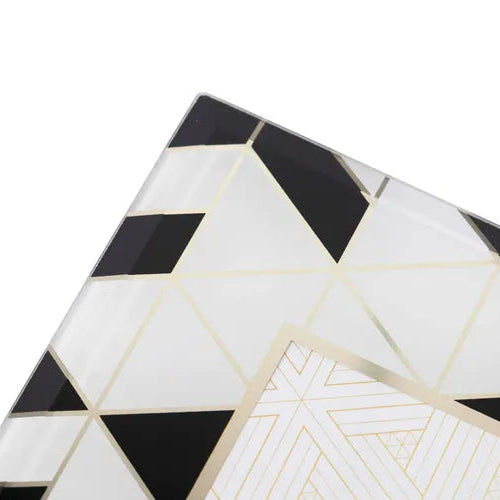 Cornice Portafoto Geometrica Stampa Foil In Vetro Bianco e Nero 10x15 CM