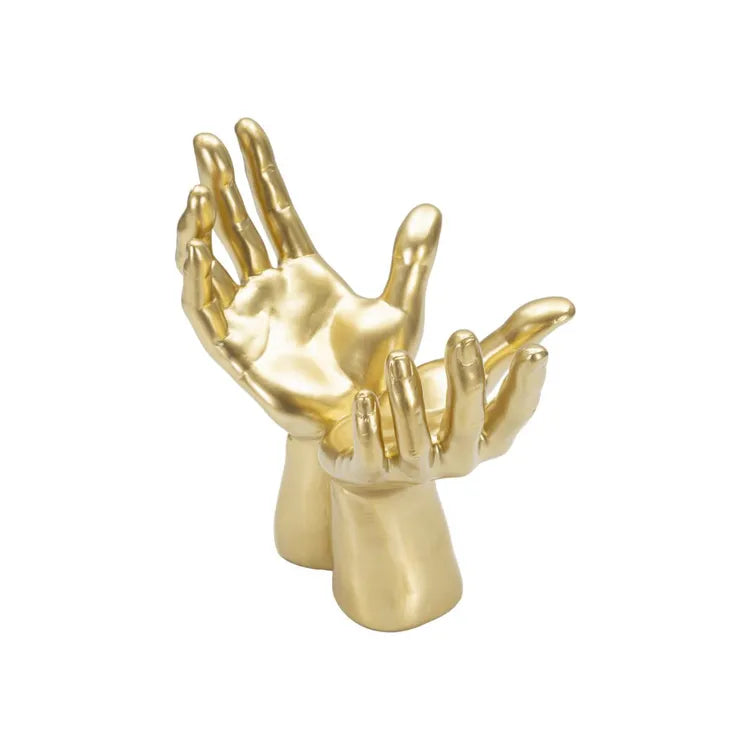 Oggetto Decorativo Mani Peace Oro 25x15x24 cm Scultura di Design