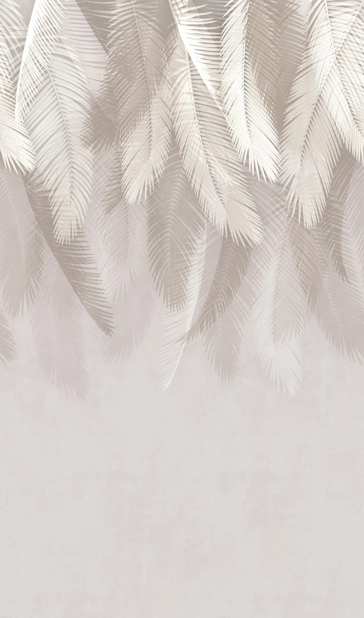 Pannello Parato Effetto Foglie Tropicali Beige Vinilico Lavabile Ibiza 1,59 x 2,70 m