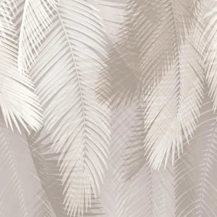 Pannello Parato Effetto Foglie Tropicali Beige Vinilico Lavabile Ibiza 1,59 x 2,70 m