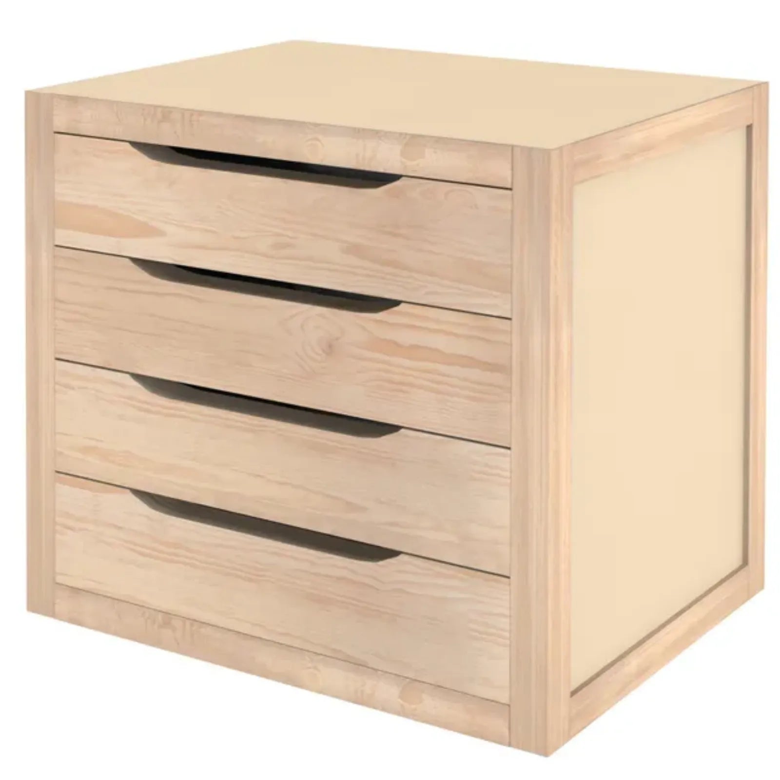 Cassettiera in Legno 4 Cassetti 39x30xH37,5 cm Naturale