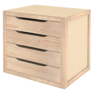 Cassettiera in Legno 4 Cassetti 39x30xH37,5 cm Naturale