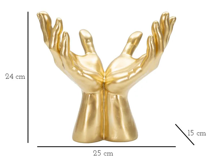 Oggetto Decorativo Mani Peace Oro 25x15x24 cm Scultura di Design