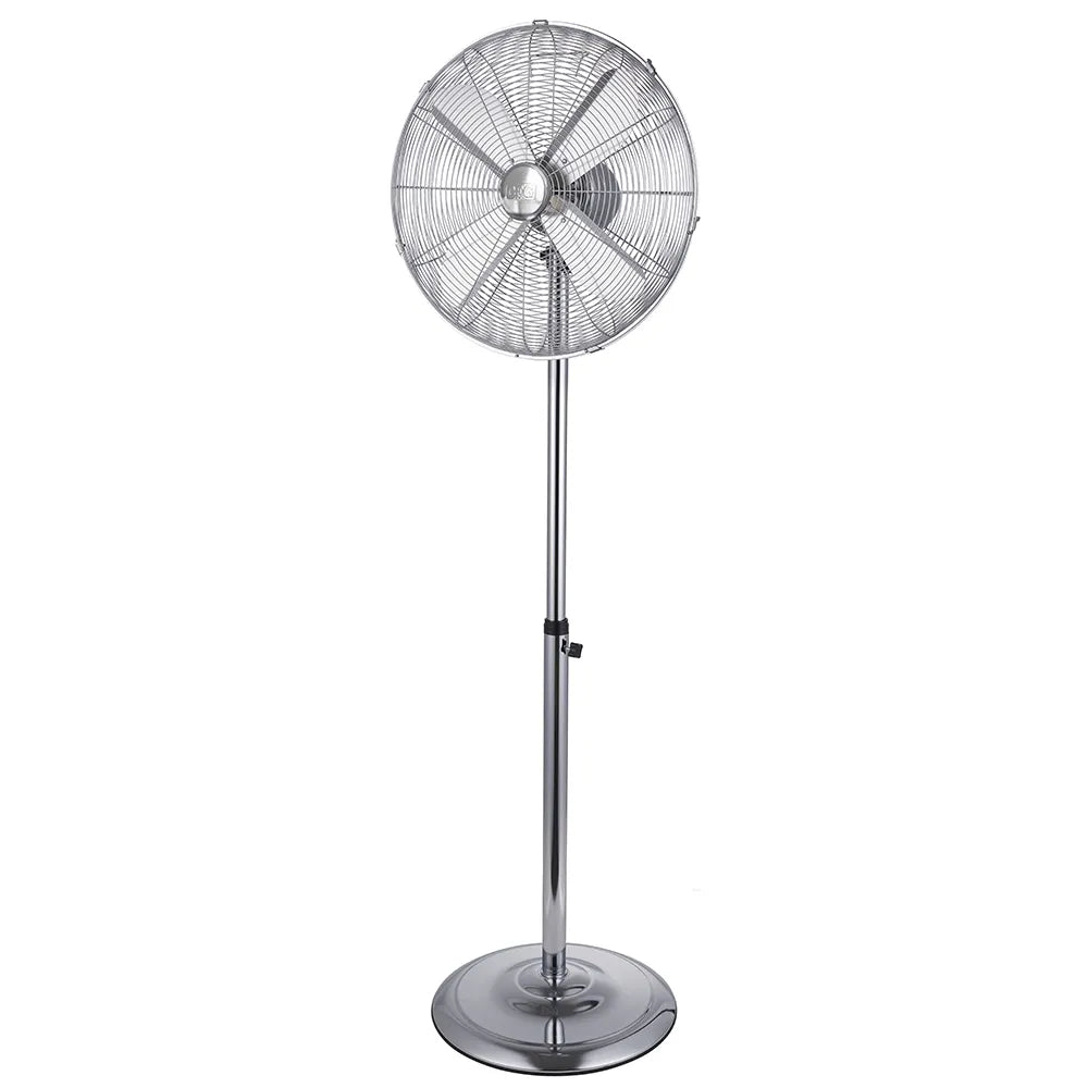 Ventilatore da Terra Cromato 45 cm 60W in Metallo 3 Velocità