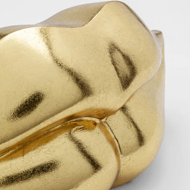 Salvadanaio Labbra Oro 13 cm Decorazione Glamour di Design