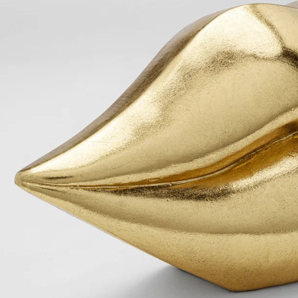 Salvadanaio Labbra Oro 13 cm Decorazione Glamour di Design