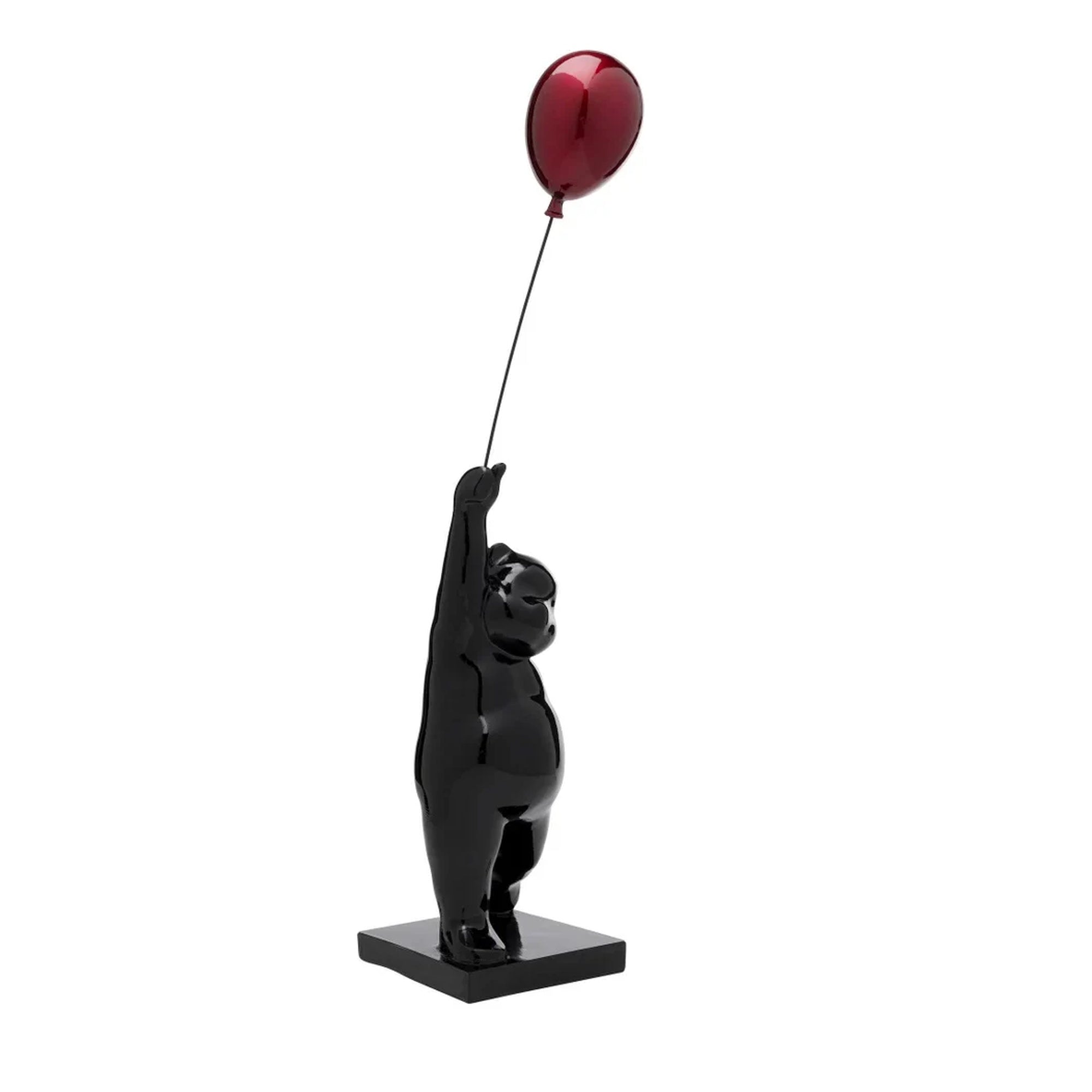 Scultura Decorativa Balloon Bear Orso con Palloncino Rosso 74cm Design Moderno