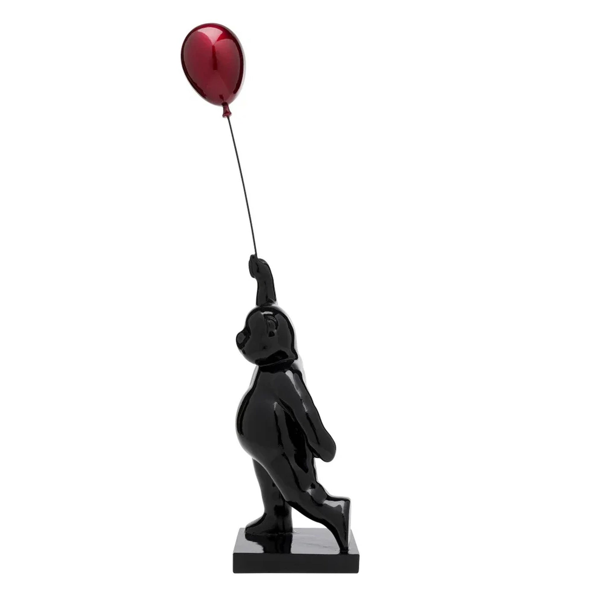 Scultura Decorativa Balloon Bear Orso con Palloncino Rosso 74cm Design Moderno