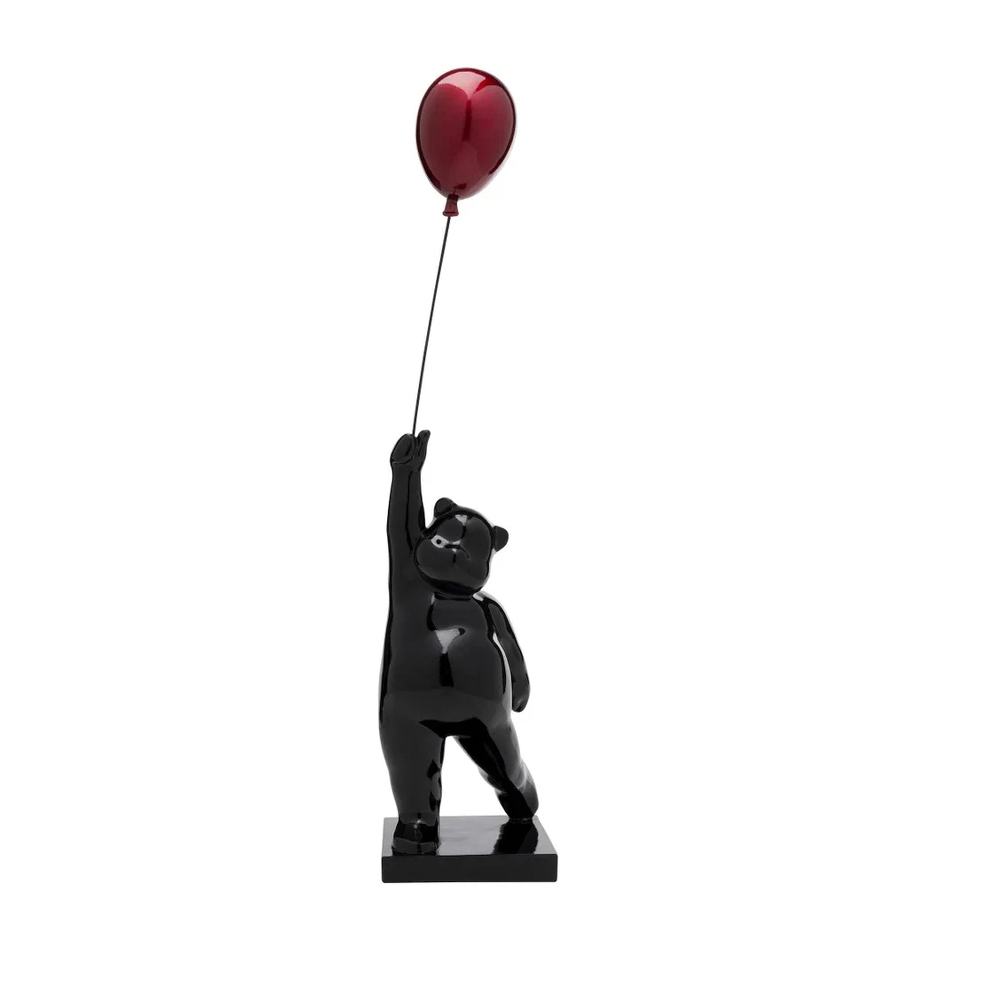Scultura Decorativa Balloon Bear Orso con Palloncino Rosso 74cm Design Moderno
