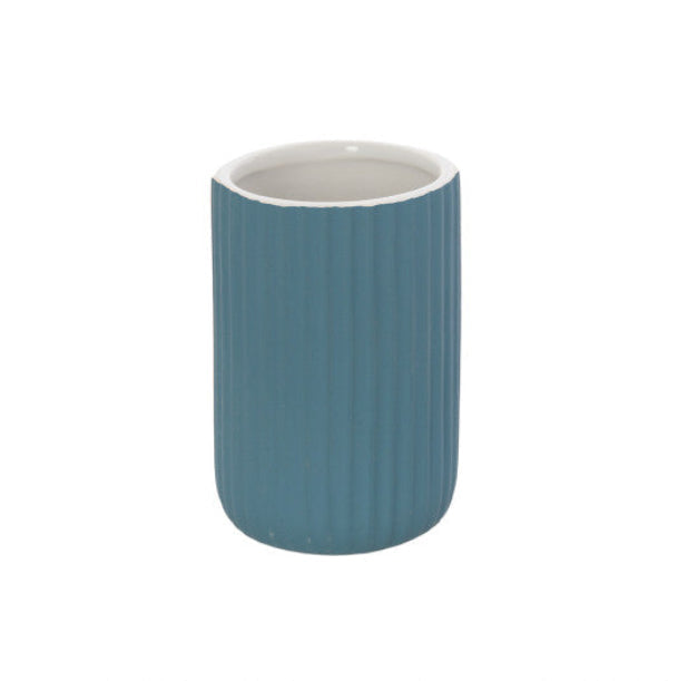 Porta Spazzolino in Ceramica Linea Color Design Cannettato Soft Touch