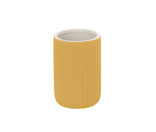 Porta Spazzolino in Ceramica Linea Color Design Cannettato Soft Touch