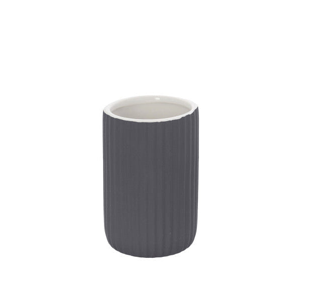 Porta Spazzolino in Ceramica Linea Color Design Cannettato Soft Touch