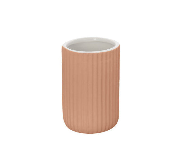 Porta Spazzolino in Ceramica Linea Color Design Cannettato Soft Touch