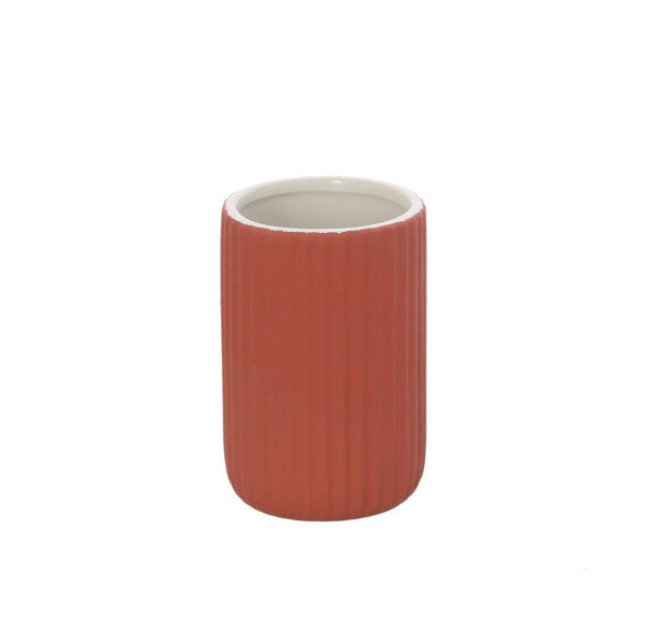 Porta Spazzolino in Ceramica Linea Color Design Cannettato Soft Touch