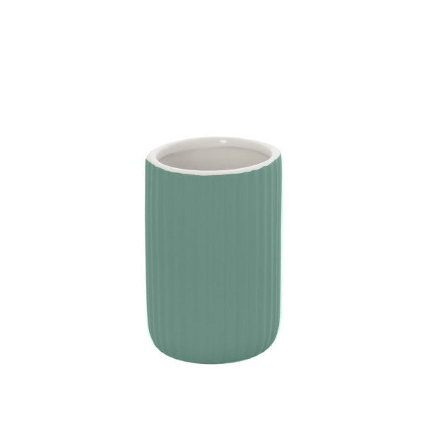 Porta Spazzolino in Ceramica Linea Color Design Cannettato Soft Touch