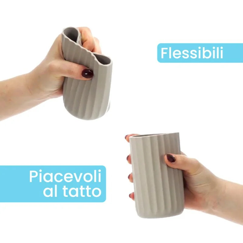 Porta Spazzolini in Gomma TPR Linea Crush Flessibile e Resistente
