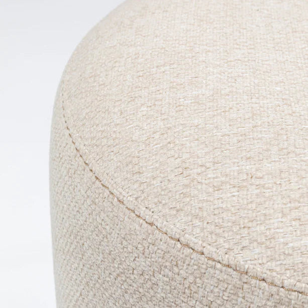 Sgabello Pouf Decorativo Cherry Crema in Tessuto Base Nera Ø36cm
