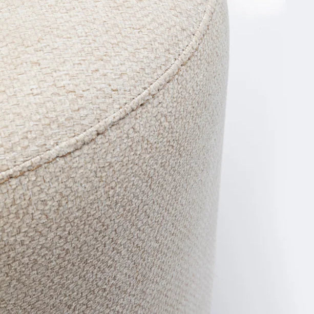 Sgabello Pouf Decorativo Cherry Crema in Tessuto Base Nera Ø36cm