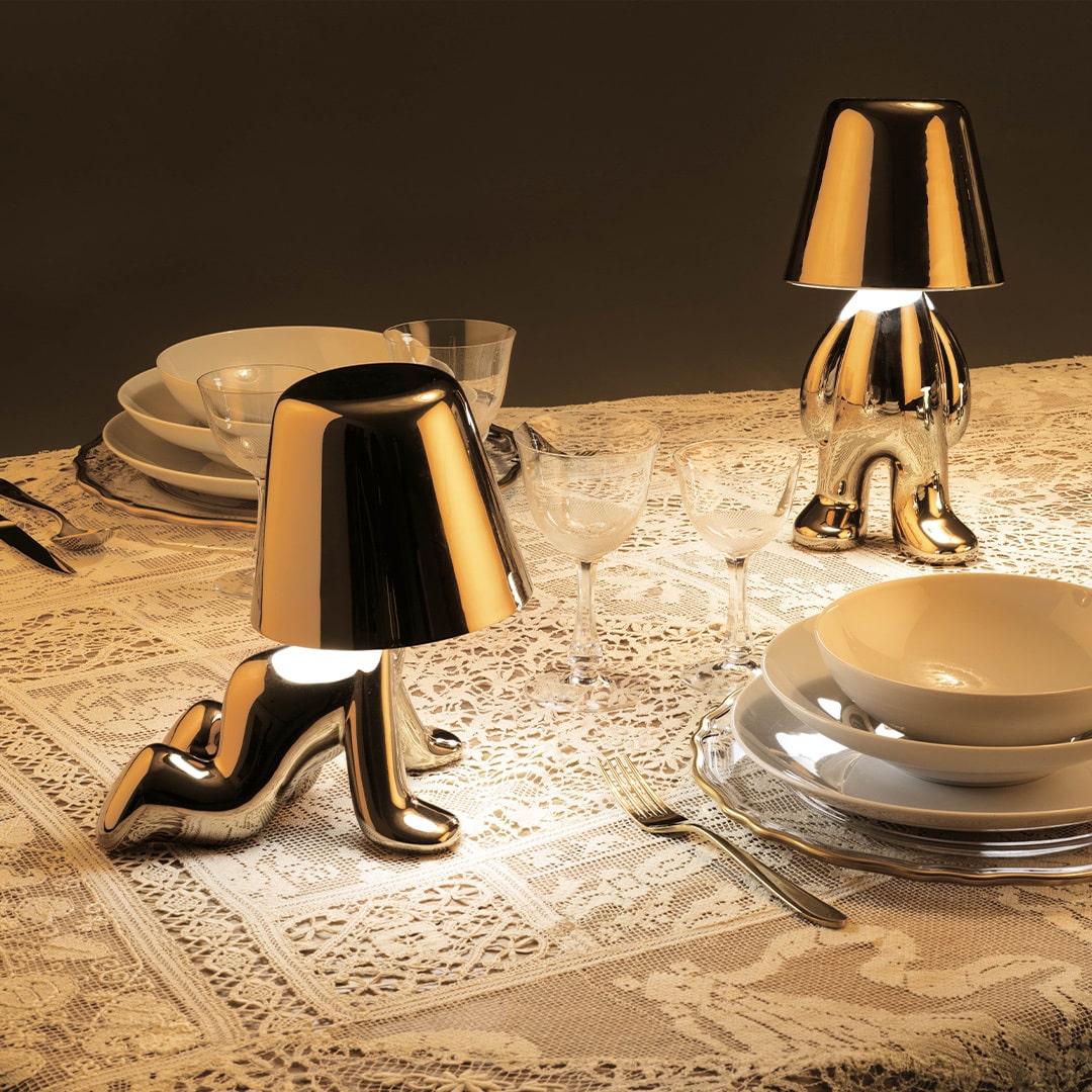 Lampada Decorativa Da Tavolo Orsetto Oro Golden Brothers