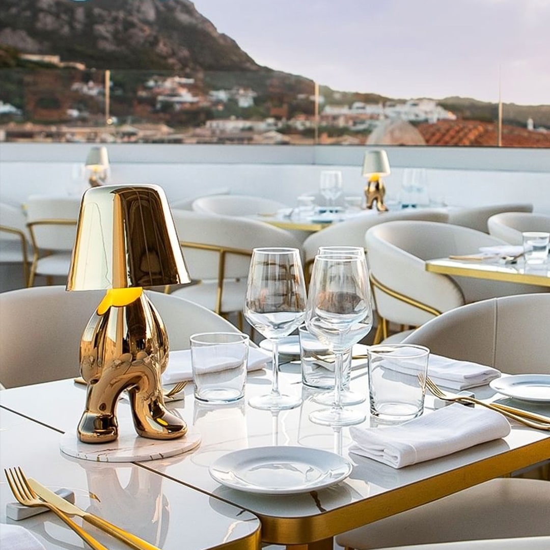Lampada Decorativa Da Tavolo Orsetto Oro Golden Brothers
