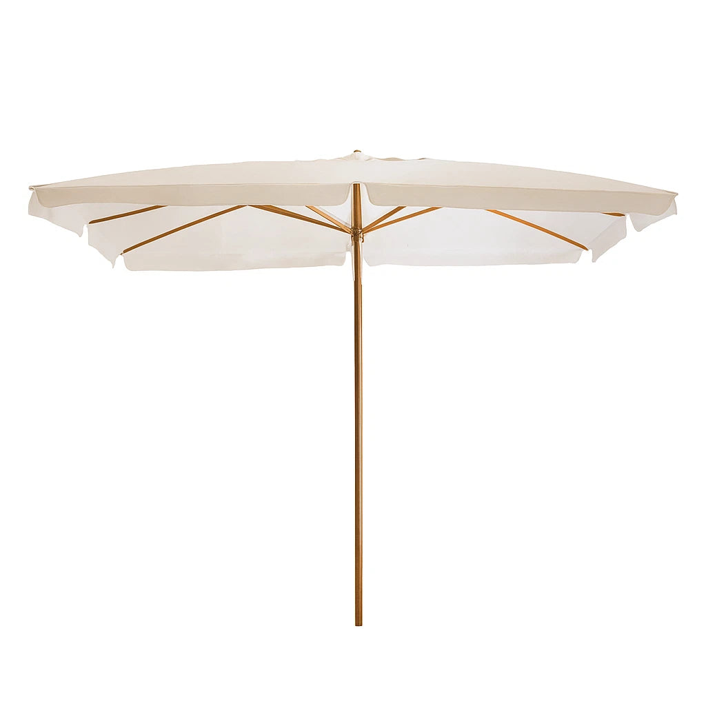 Ombrellone da Giardino in Legno Tuvalu 2x3 m Bianco con Palo Ø48 mm