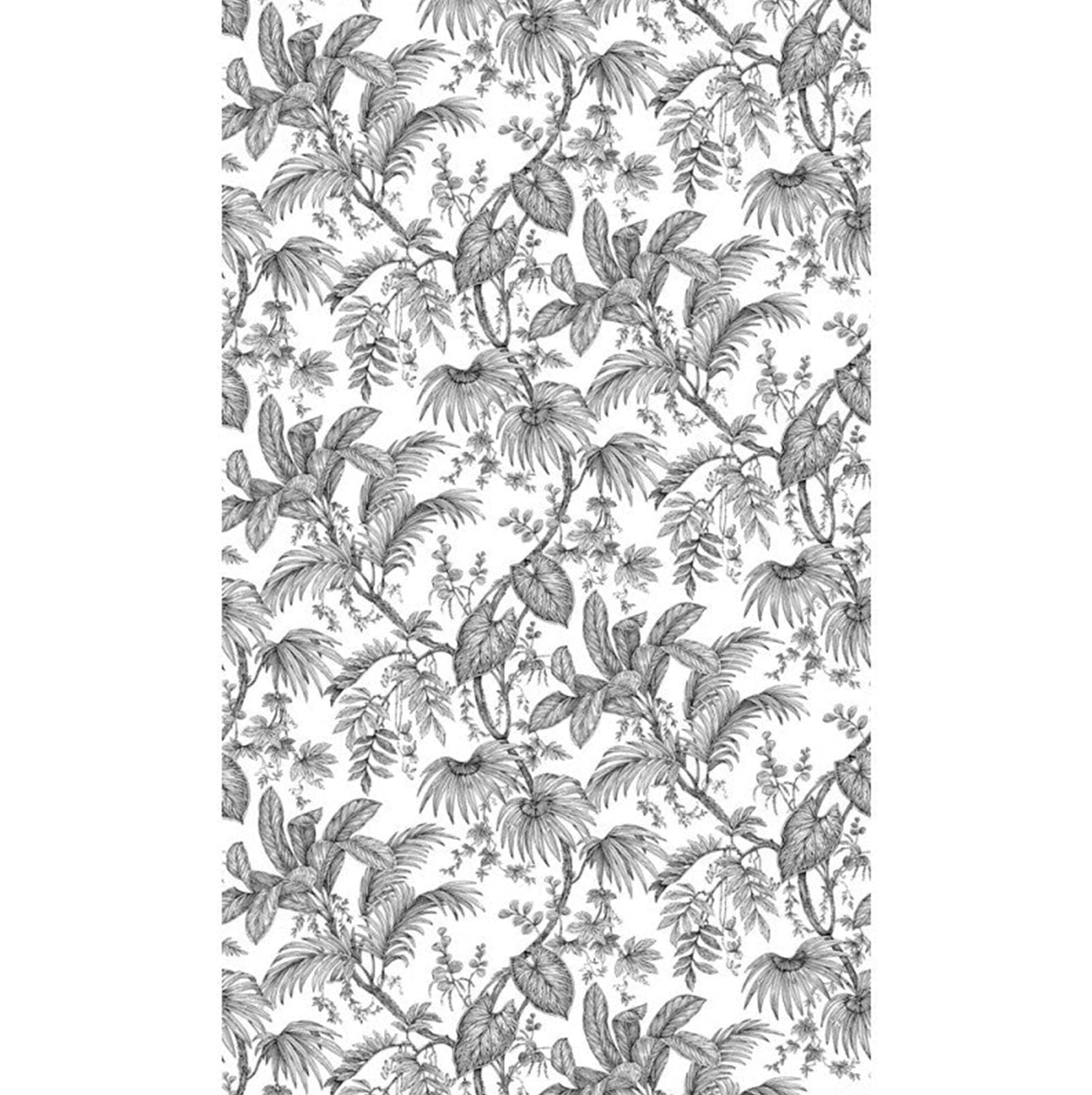 Pannello Carta da Parati Tnt Foglie Bianco Nero 159x270 cm Decorativo