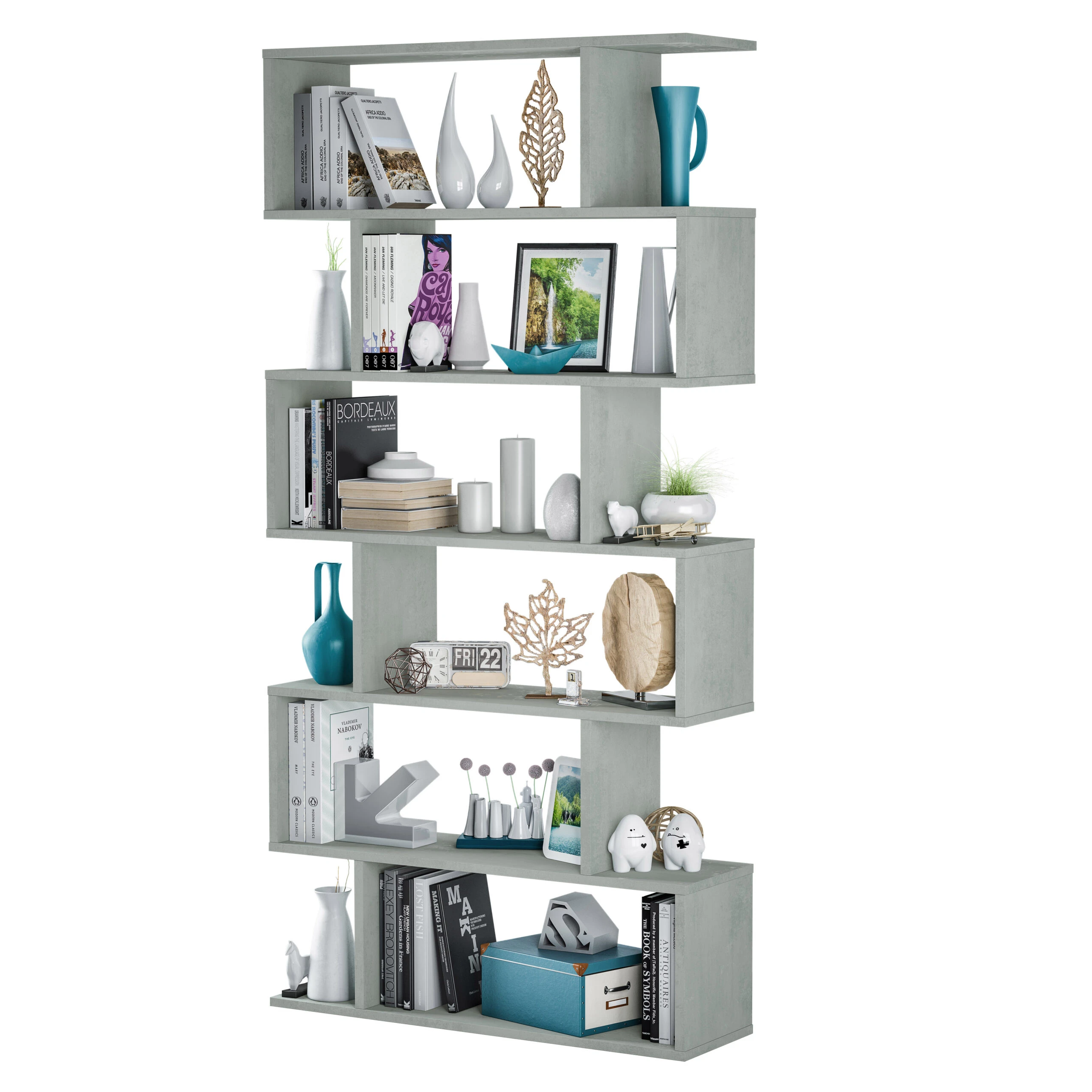 KIT LIBRERIA ATHENA 80X25X192 CEMENTO
