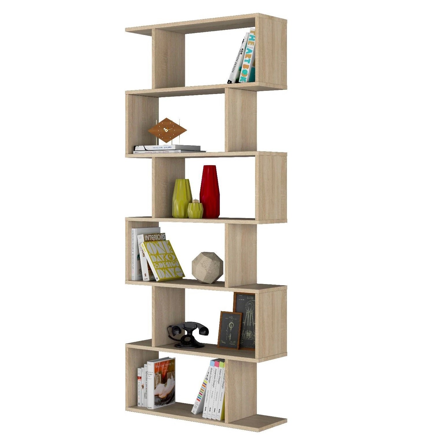 Libreria Athena Design 80x25xH192 cm Rovere Canadian