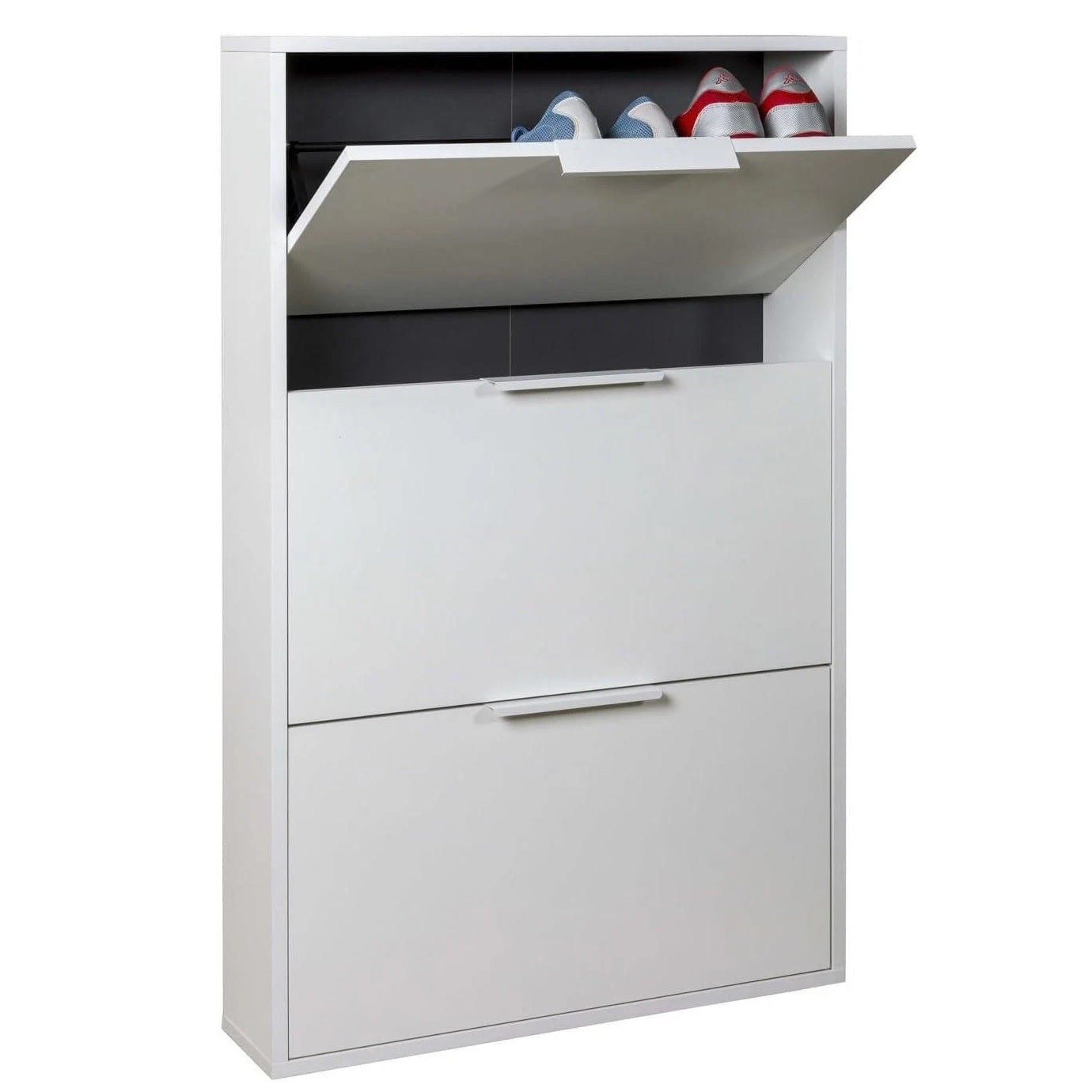 Scarpiera Slim 3 Ribalte Bianca 65x15x105,5 cm Salvaspazio