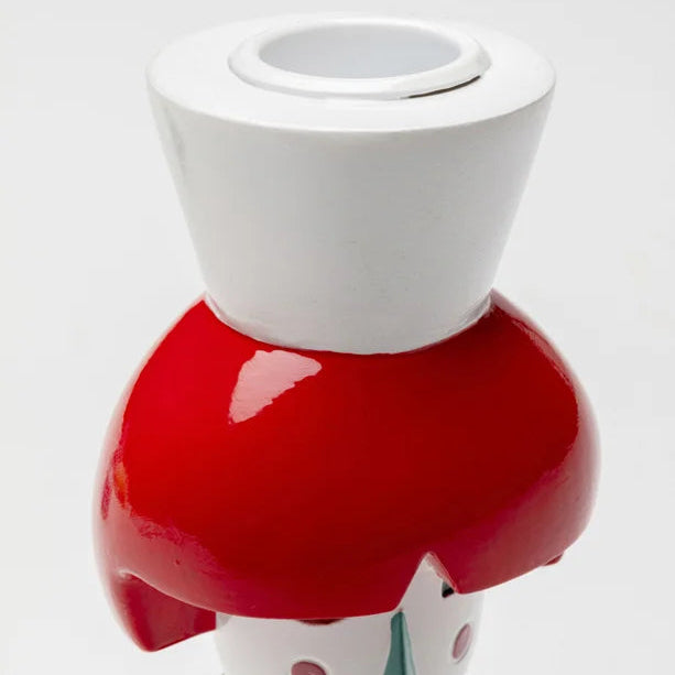 Portacandela Decorativo Dama Madame Dots Colorata 16cm in Poliresina