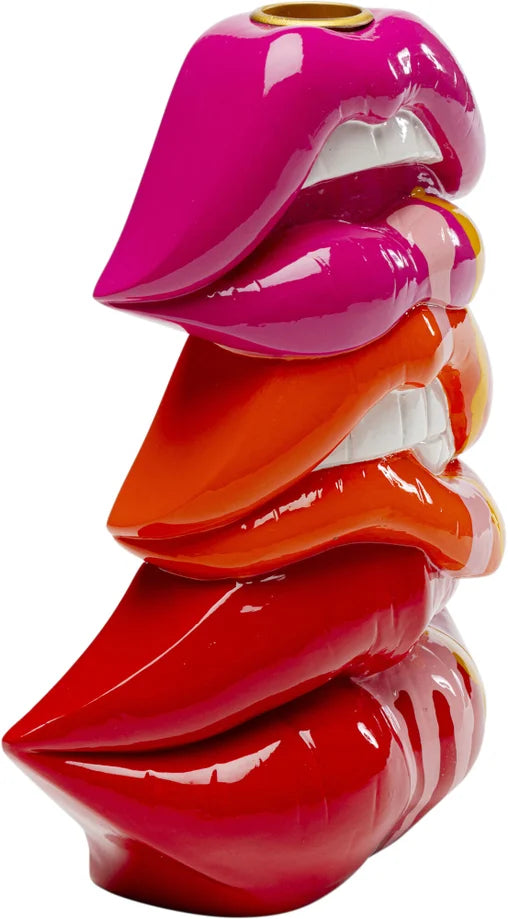 Portacandela Decorativo Labbra Lips Multicolor Design Pop In Poliresina