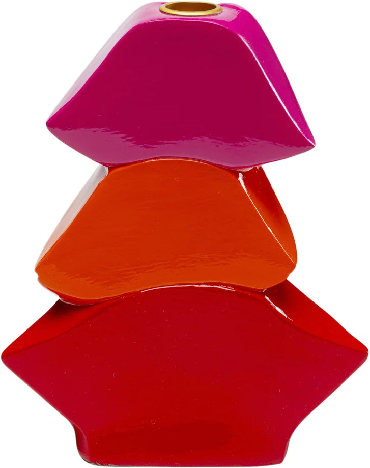 Portacandela Decorativo Labbra Lips Multicolor Design Pop In Poliresina