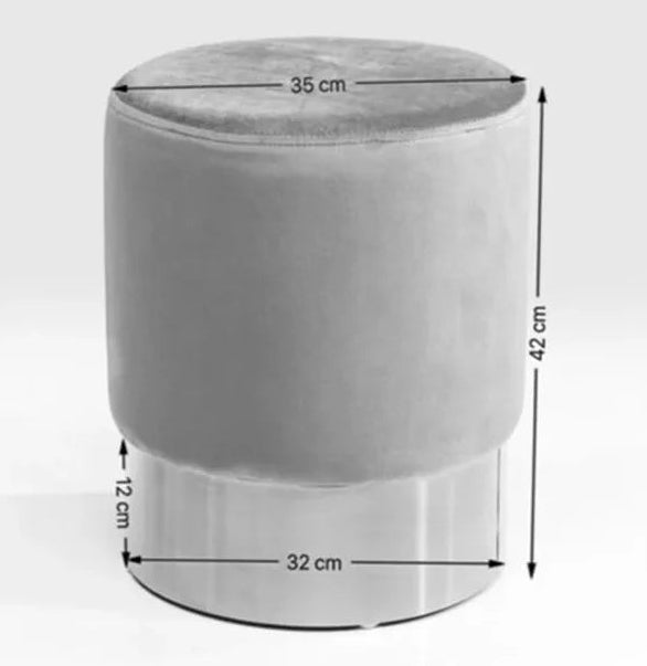 Set Arredo Nucleos con Specchio Rotondo Oro Ø70 cm e Pouf Cherry Verde Ø35 cm