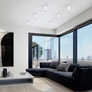 Faretto da Soffitto Cilindrico Tune in Alluminio Bianco Ø55mm H100mm