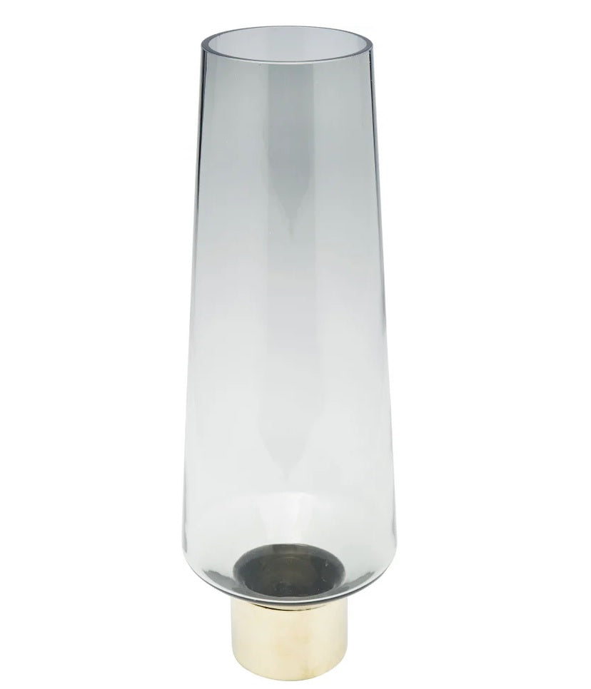 Vaso Decorativo Noble Ring Grigio in Vetro 40 cm