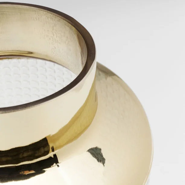 Vaso Decorativo La Noble in Vetro Trasparente con Dettagli Oro