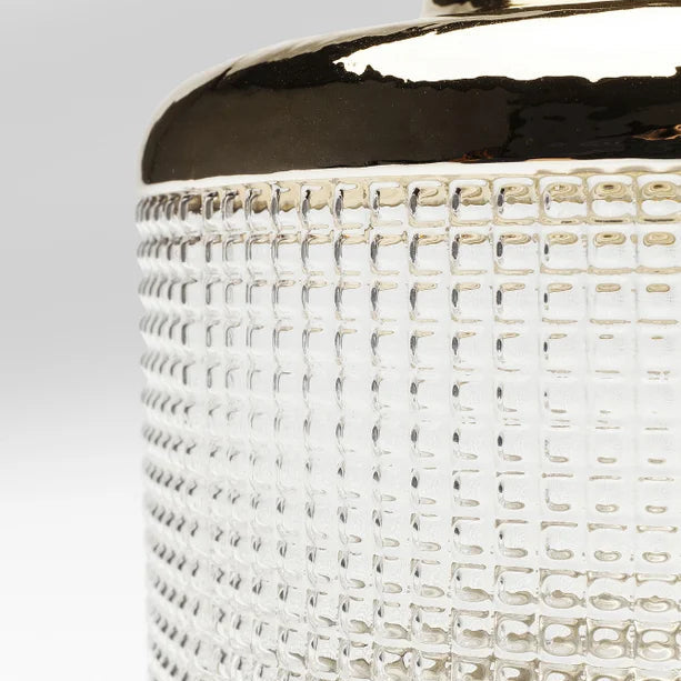Vaso Decorativo La Noble in Vetro Trasparente con Dettagli Oro