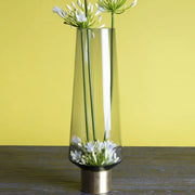 Vaso Decorativo Noble Ring Grigio in Vetro 40 cm